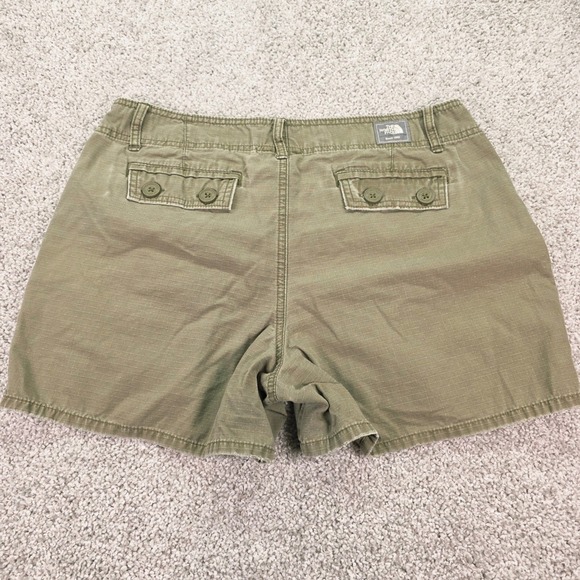 The North Face A5 Series Women Distressed Cargo Shorts Olive Green Ripstop Sz 10 - Picture 3 of 9